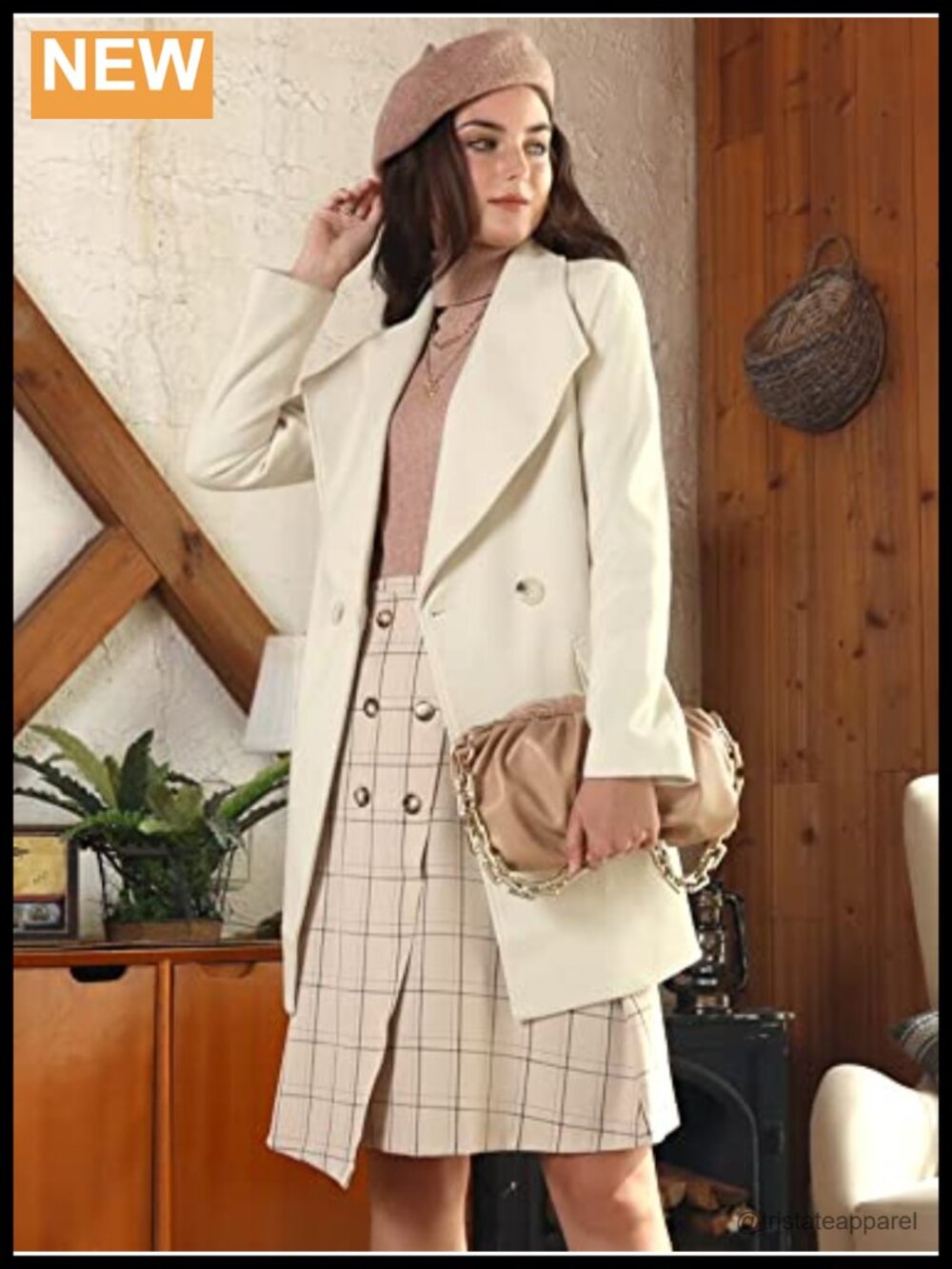 Women Winter Wrap Coat Long Sleeve Tie Belt Shawl Collar Peacoat - Picture 2 of 6